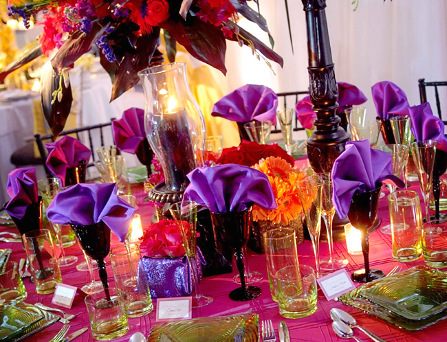 Playful Colors Flowers and Table Setting