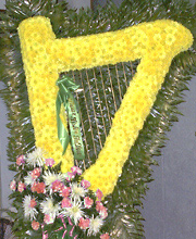 Harp Funeral Flowers Tribute