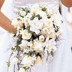 White Roses & Orchids Bouquet Wedding Flowers